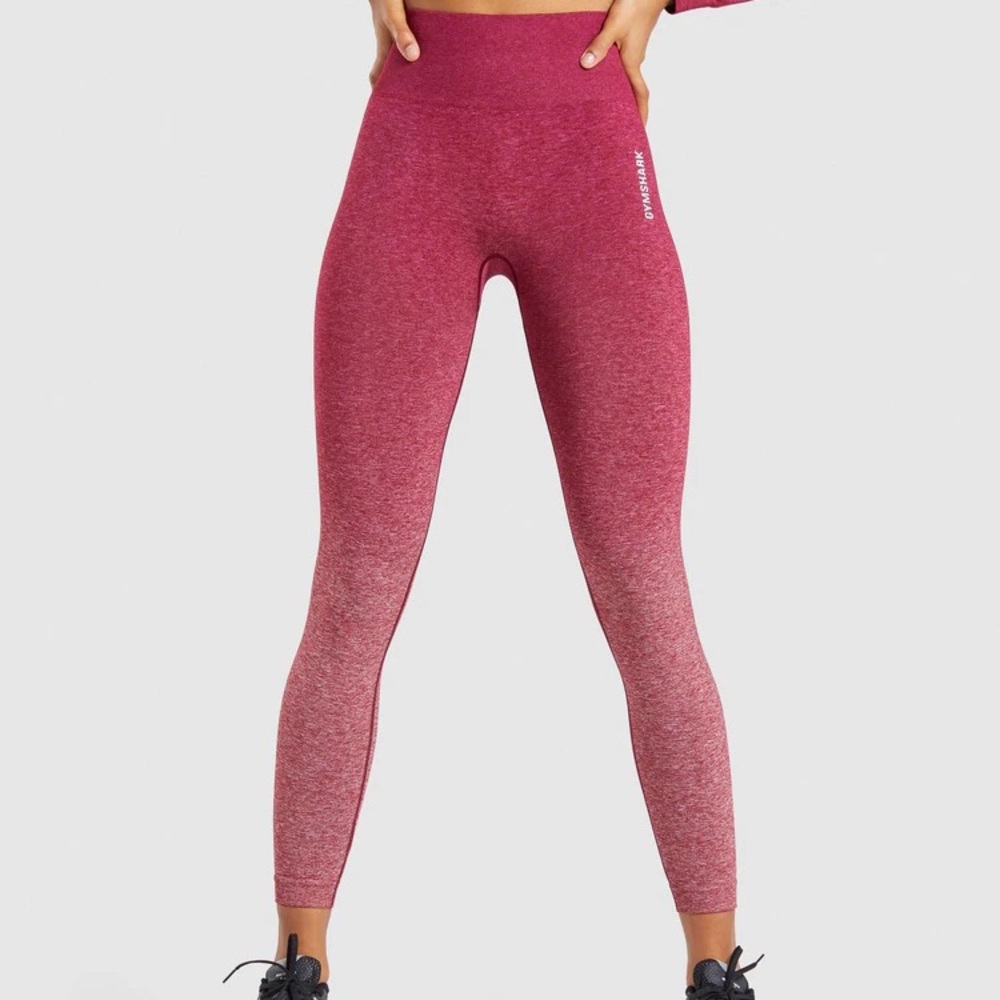 Gymshark Adapt Ombré Seamless Leggings - Burgundy Marl